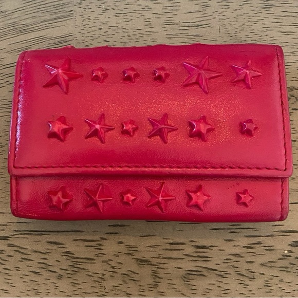 RARE VINTAGE JIMMY CHOO tri-fold star-studded 6 Strand Key Case - Picture 2 of 6